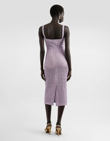 Šaty Dolce & Gabbana Dolce & Gabbana Crochet Bustier Midi Dress Fialová | FXS51TJGMBHF5958, 2