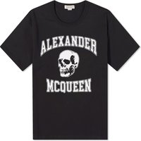 Tričko Alexander McQueen Varsity Skull Logo T-Shirt Čierna | 759442QTAAW-0520, 1