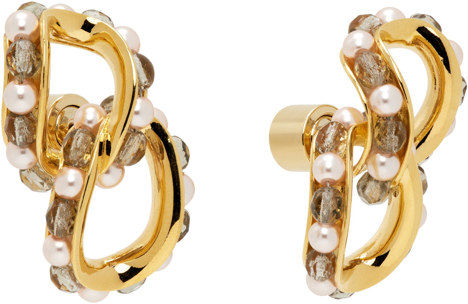 Náušnice KIKO KOSTADINOV Kiko Kostadinov Kandel Gold-Tone, Pearl, and Smoky Quartz Earrings Žltá | KKWAW25ER02-156, 1