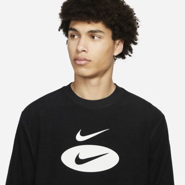 Mikina Nike Sportswear Swoosh League French Terry Crew Čierna | DM5464-010, 3