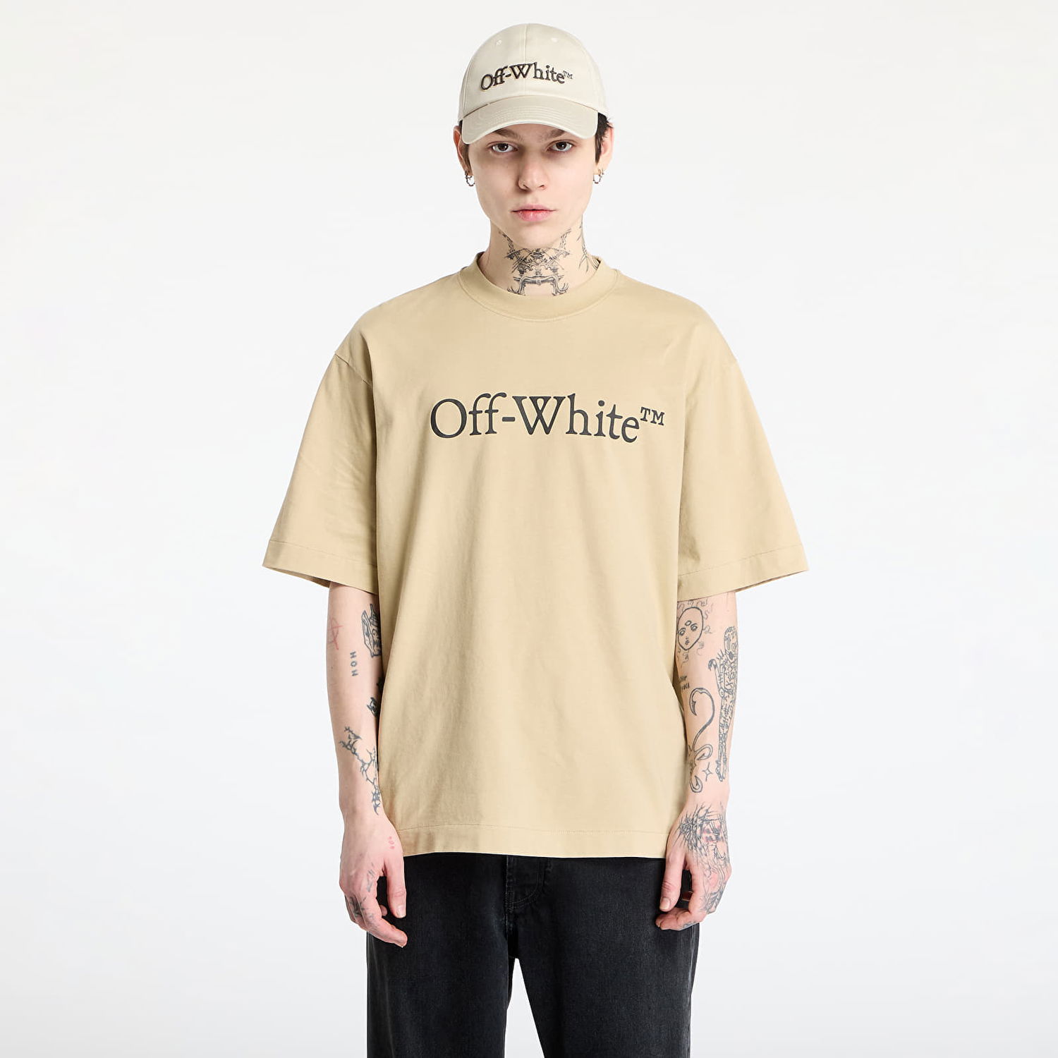 Tričko Off-White Off-White Big Bookish Skate Short Sleeve T-Shirt Béžová | OMAA120S25JER00K6110, 0