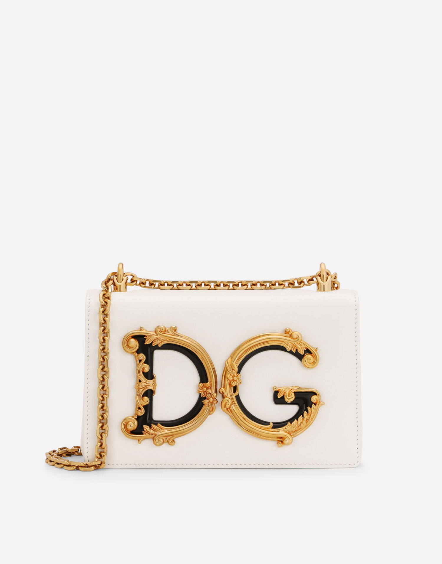 Kabelka Dolce & Gabbana Dolce & Gabbana Nappa Leather DG Girls Shoulder Bag Biela | BB6498AZ80180001, 0
