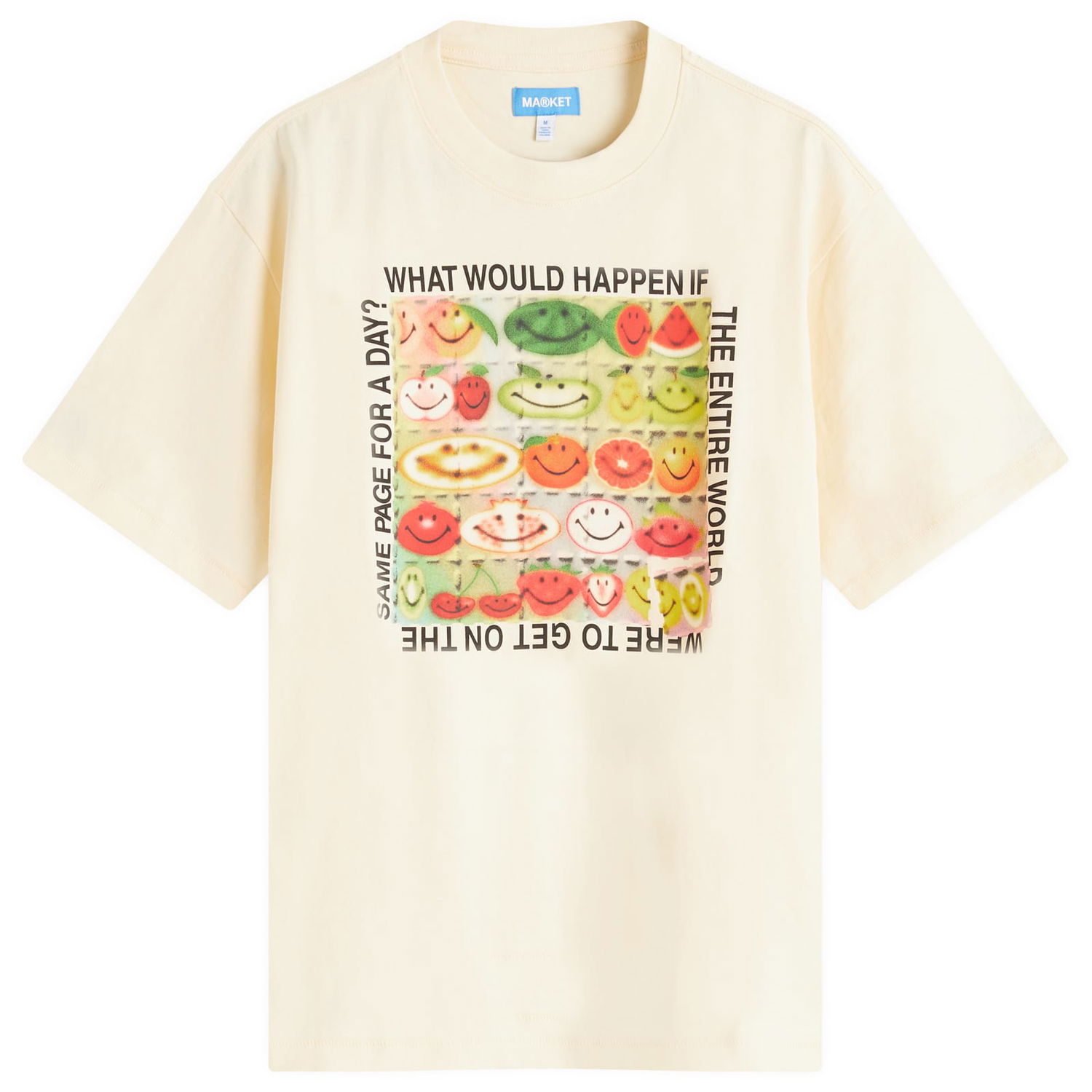 Tričko MARKET Smiley Same Page T-Shirt Béžová | 399002182-CRE, 0