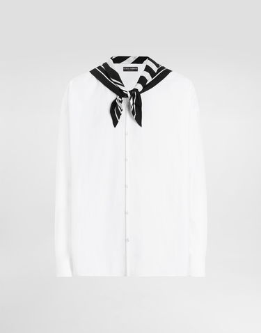 Košeľa Dolce & Gabbana Dolce & Gabbana Long-Sleeved Shirt with Pussy-Bow Biela | G5MZ3TFU4JBW0800, 0