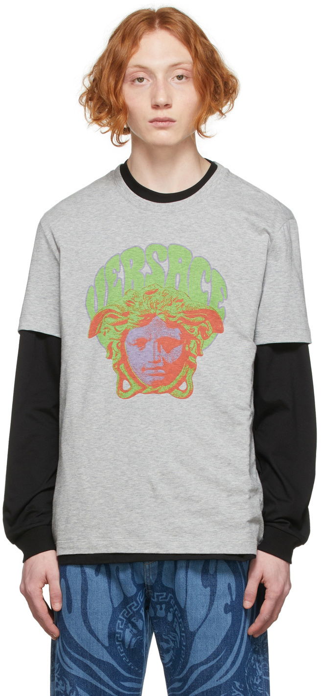 Tričko Versace Medusa Music T-Shirt Šedá | 1003916 1A02788, 0