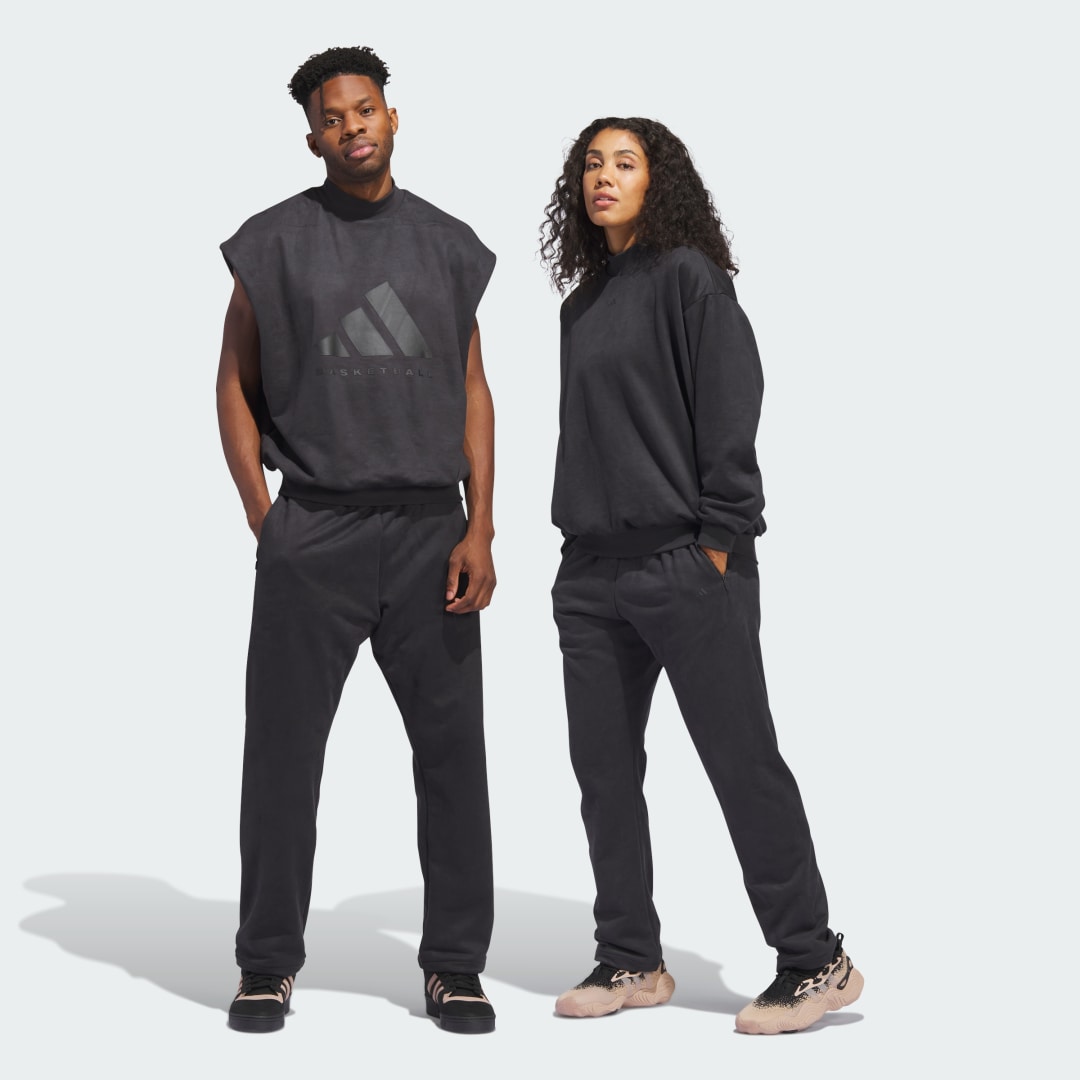 Nohavice a džínsy adidas Performance Basketball Sueded Čierna | IN7708, 0