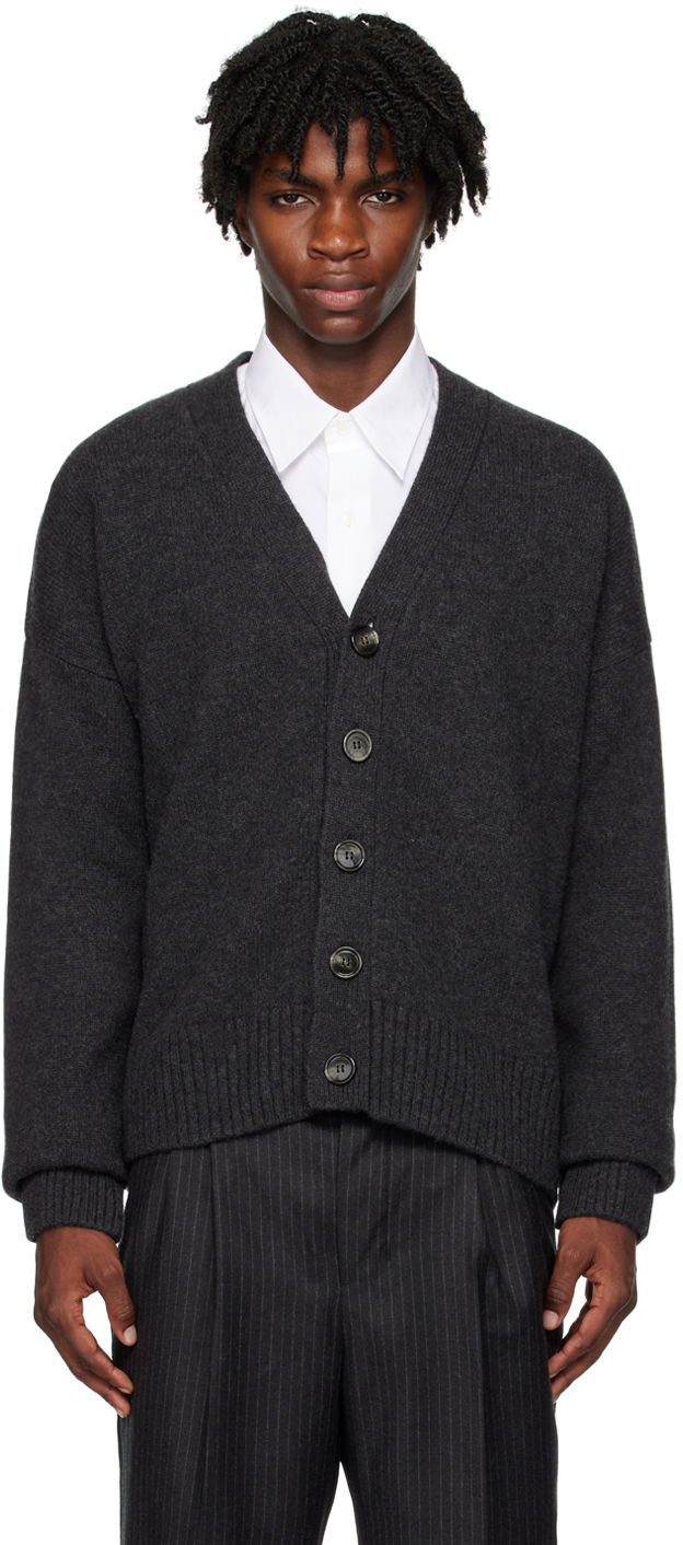 Sveter AMI Patch Cardigan Čierna | UKC110.KN0028, 0