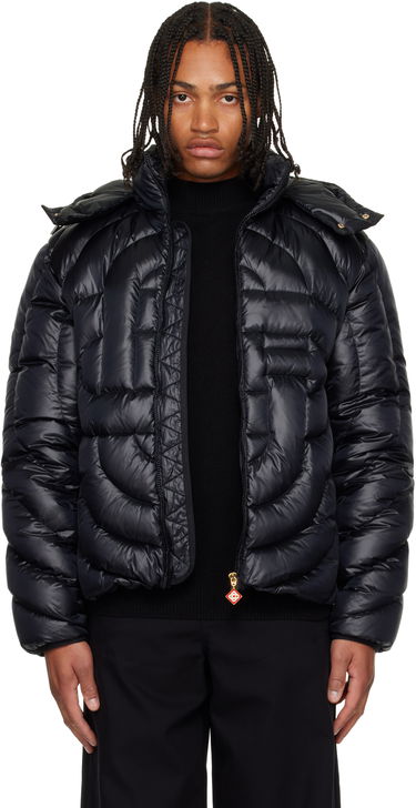 Prešívaná bunda Casablanca Monogram Quilted Nylon Down Puffer Jacket Čierna | M-AW25-OT-140-01, 0