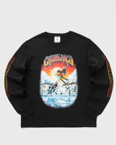 Tričko Casablanca Casablanca Ski Print Long Sleeve T-Shirt Čierna | M-AW25-JTP-151-01, 0