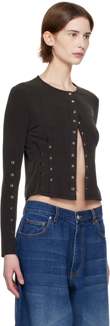 Sveter Eckhaus Latta Eckhaus Latta Nailed Snap-Button Cardigan Čierna | 1209-EL-PS25-A -, 1