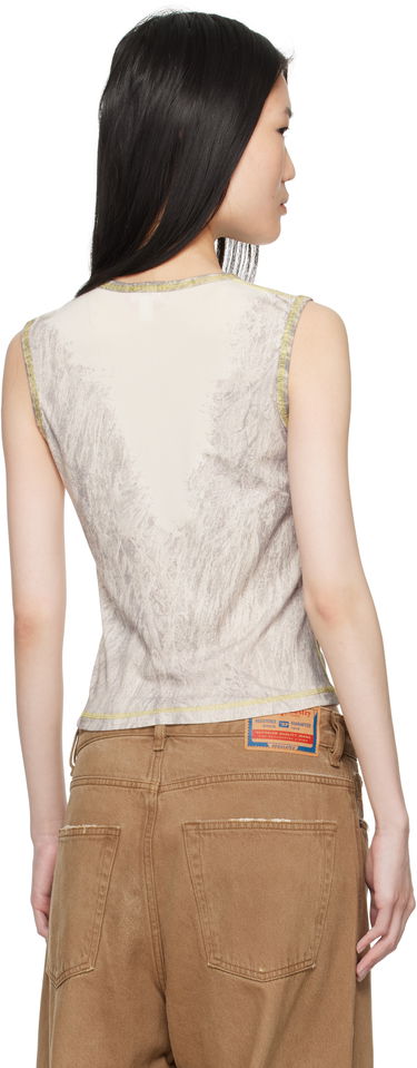 Tielko Diesel Graphic Print Slim Fit Tank Top Béžová | A17083 0CPAA, 2