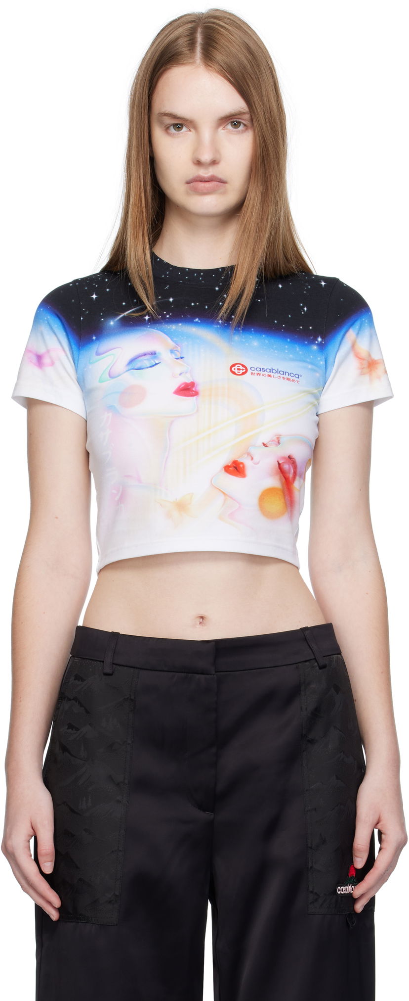 Crop Top Casablanca Casablanca Galactic Connection Cropped T-Shirt Rôznofarebný | WPF25-JTS-009-01