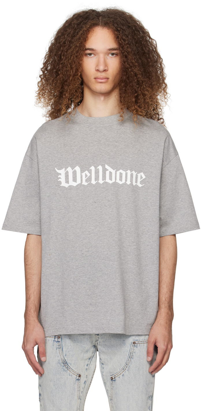Tričko We11done We11done Gothic Logo T-Shirt Šedá | WD-TT0-24-899-U-MG, 0