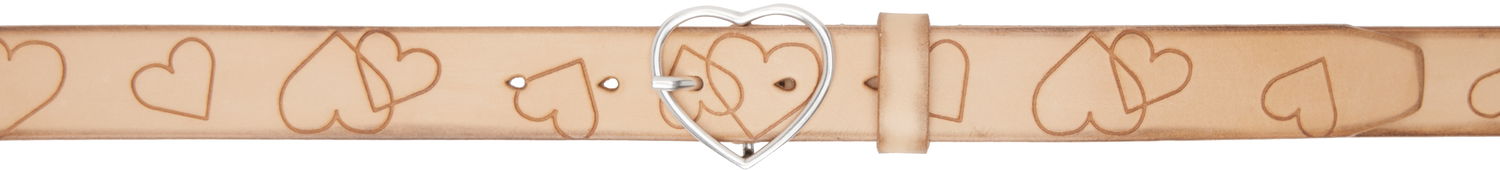 Opasok OUR LEGACY 3 CM Wide Heart Buckle Leather Belt Béžová | A424835N, 0