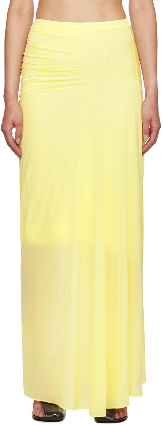 Sukňa Dries Van Noten Fitted Draped Maxi Skirt Žltá | 242-011147-9204, 0
