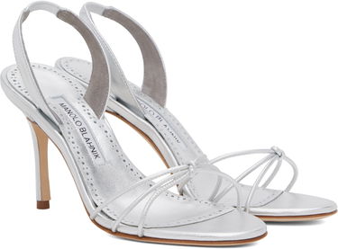Doplnky Manolo Blahnik Manolo Blahnik Sareta Heeled Sandals Metalická | 424-2007, 3