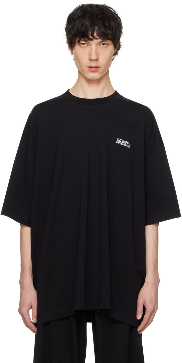 Tričko VETEMENTS Embroidered T-Shirt Čierna | UE64TR500BW