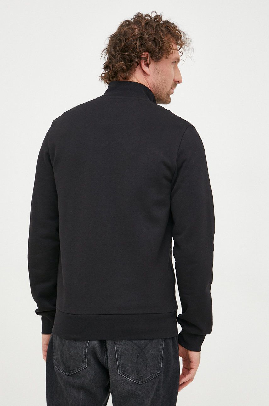 Mikina Lacoste Brushed Fleece Zippered Sweatshirt Čierna | SH9622, 1