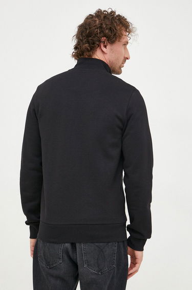 Mikina Lacoste Brushed Fleece Zippered Sweatshirt Čierna | SH9622, 1
