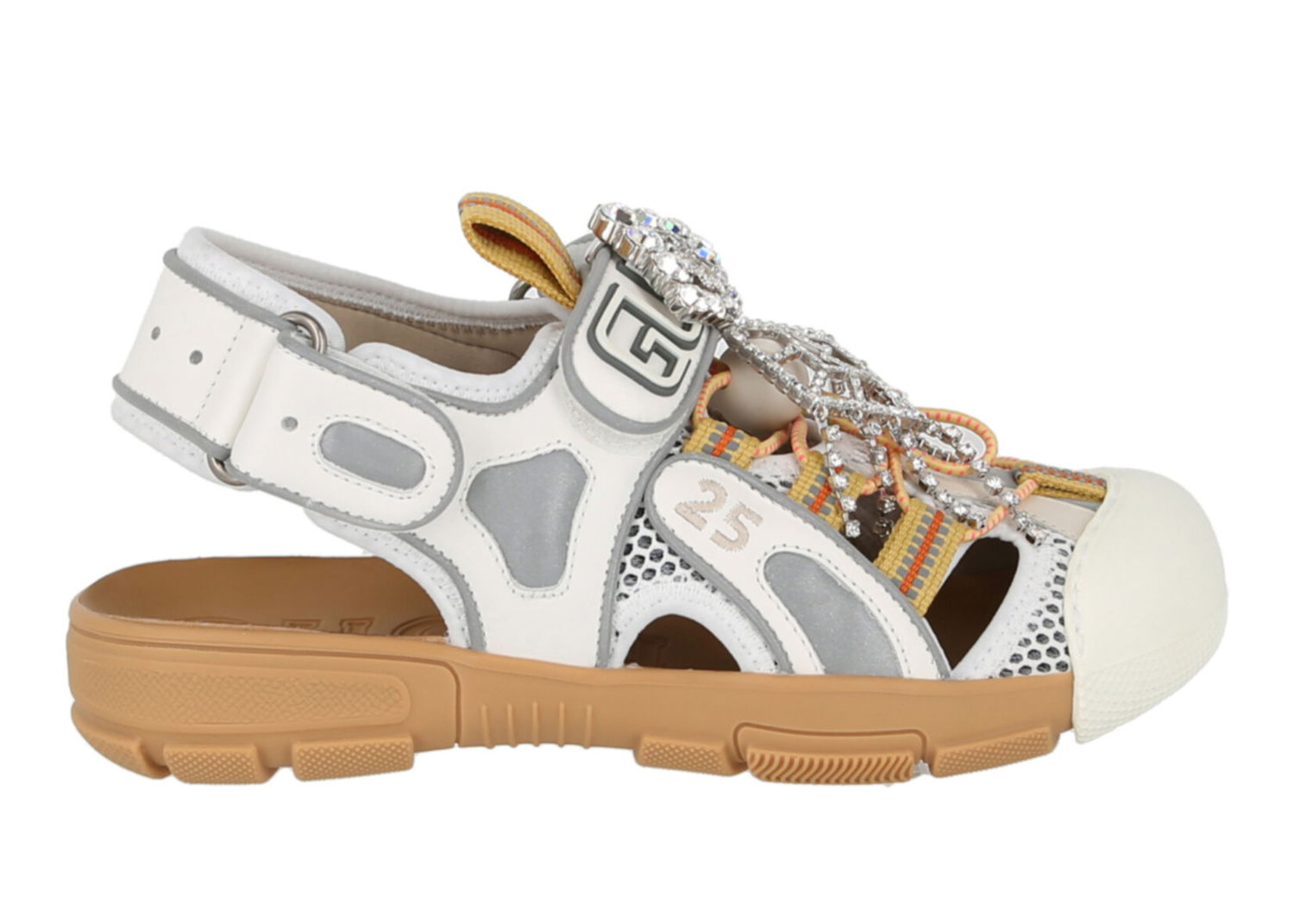 Tenisky a topánky Gucci Tinsel Sport Sandals Crystal White Grey (Women's) Rôznofarebný | 571557 98D10 8475, 0