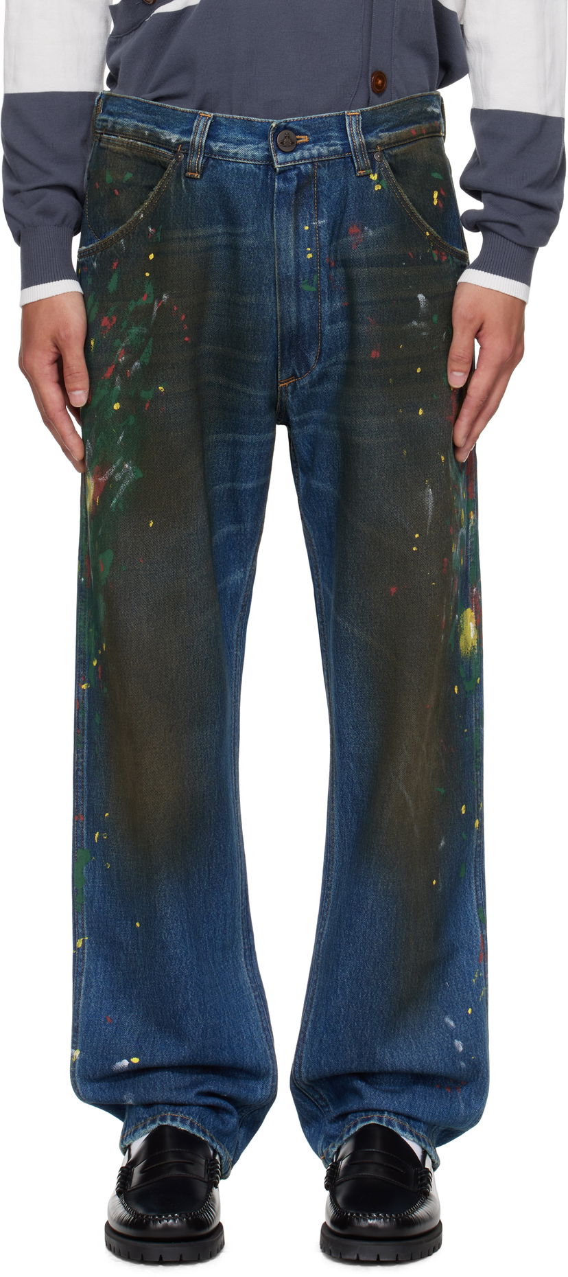 Džínsy Vivienne Westwood Vivienne Westwood Ranch Paint Splatter Jeans Modrá | 3902000N-W0161-