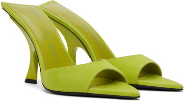 Doplnky The Attico Attico Ester Suede Mules Zelené | 242WS789 L007, 3