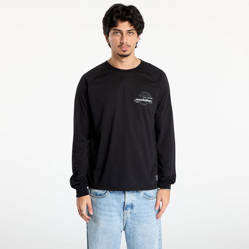Tričko Horsefeathers Long Sleeve T-Shirt Shank Čierna | SM1395C