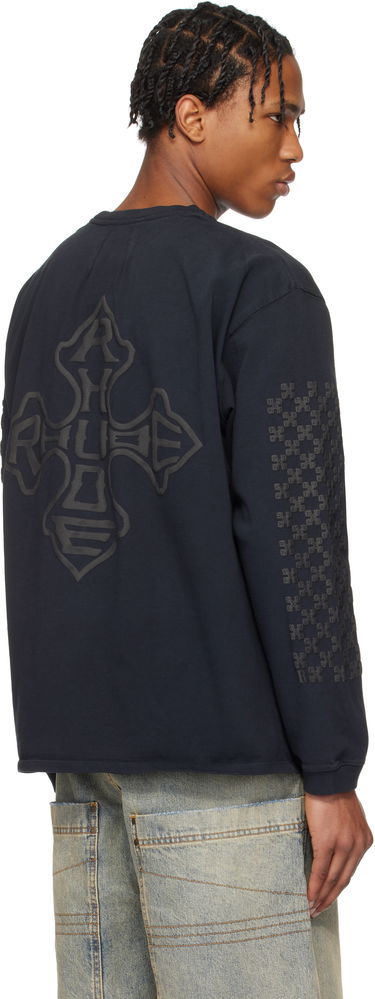 Mikina Rhude Rhude Cross Long Sleeve T-Shirt Navy | RHPS25TT12012, 2