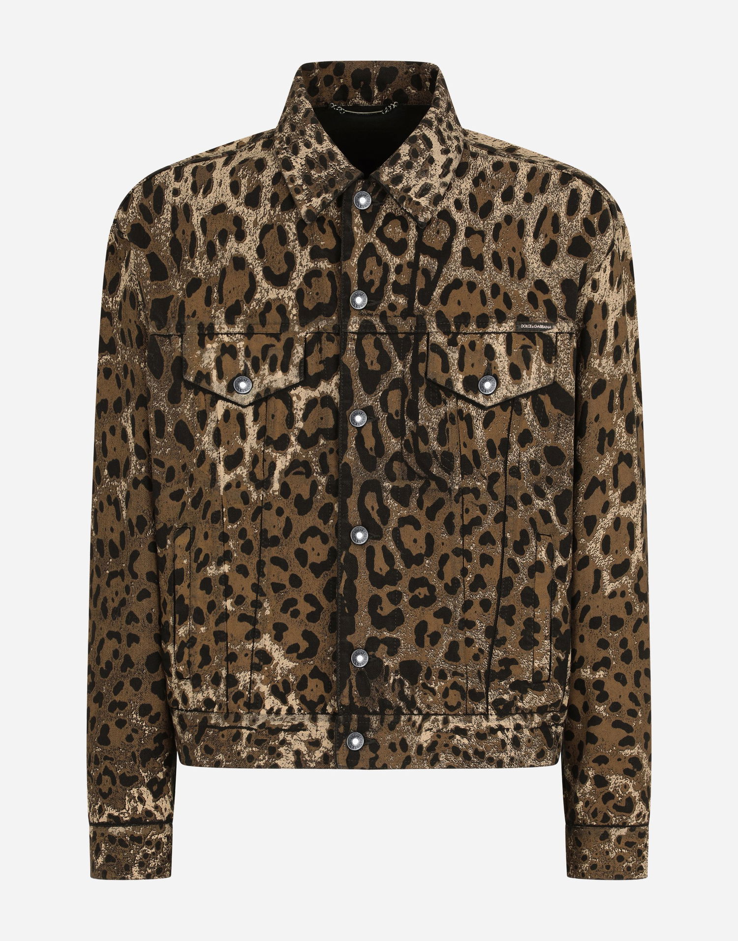 Bunda Dolce & Gabbana Dolce & Gabbana Leopard Print Denim Jacket Hnedá | G9UW6DG8EI1S9001, 0