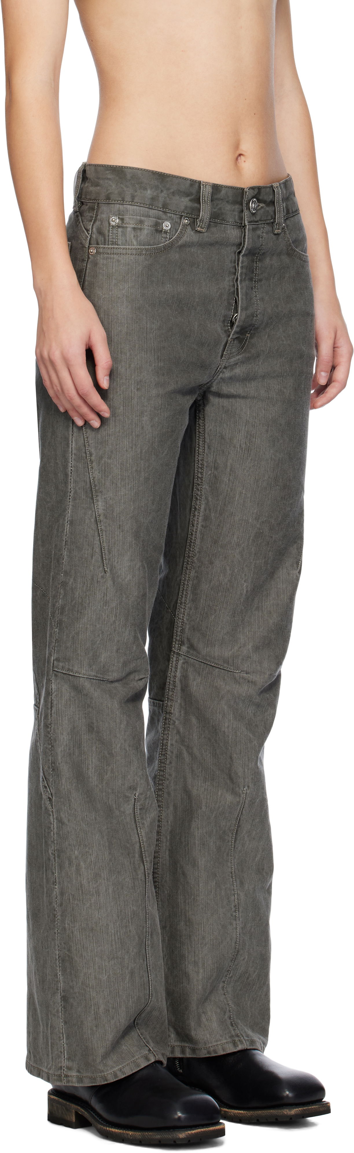 Džínsy OUR LEGACY Our Legacy Moto Cut Jeans Šedá | W4245MO, 1