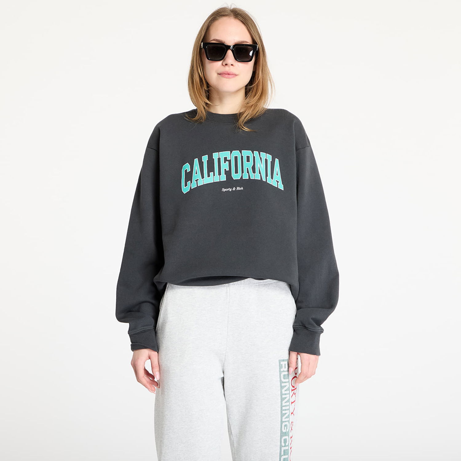 Sveter Sporty & Rich Sporty & Rich California Crewneck Sweatshirt Čierna | ST071514501BA02, 1