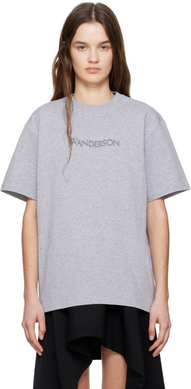 Tričko JW Anderson JW Anderson Flocked Logo T-Shirt Šedá | JT0282-PG1510, 0