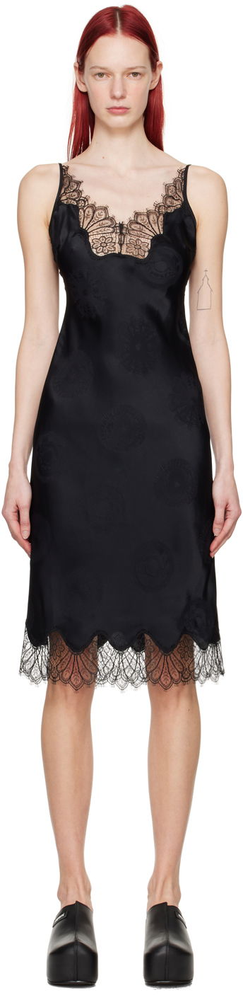 Šaty Coperni Lace-Trim Midi Dress Čierna | COPR99064, 0