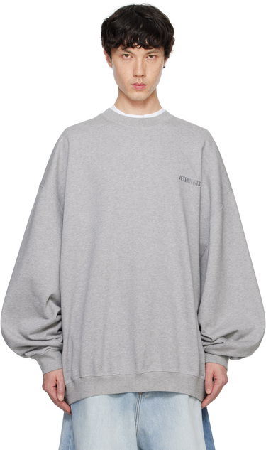 Mikina VETEMENTS Embroidered Logo Oversized Sweatshirt Šedá | UA66CW640G, 0