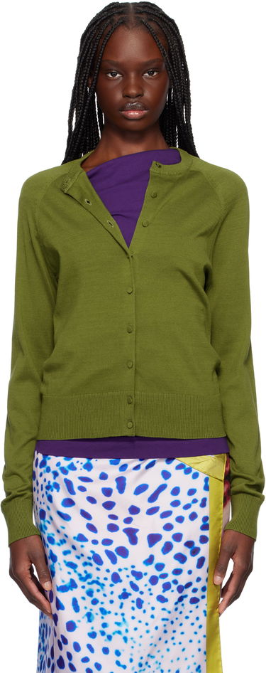 Sveter Dries Van Noten Dries Van Noten Cotton Knit Cardigan Zelené | 251-011207-1702, 0