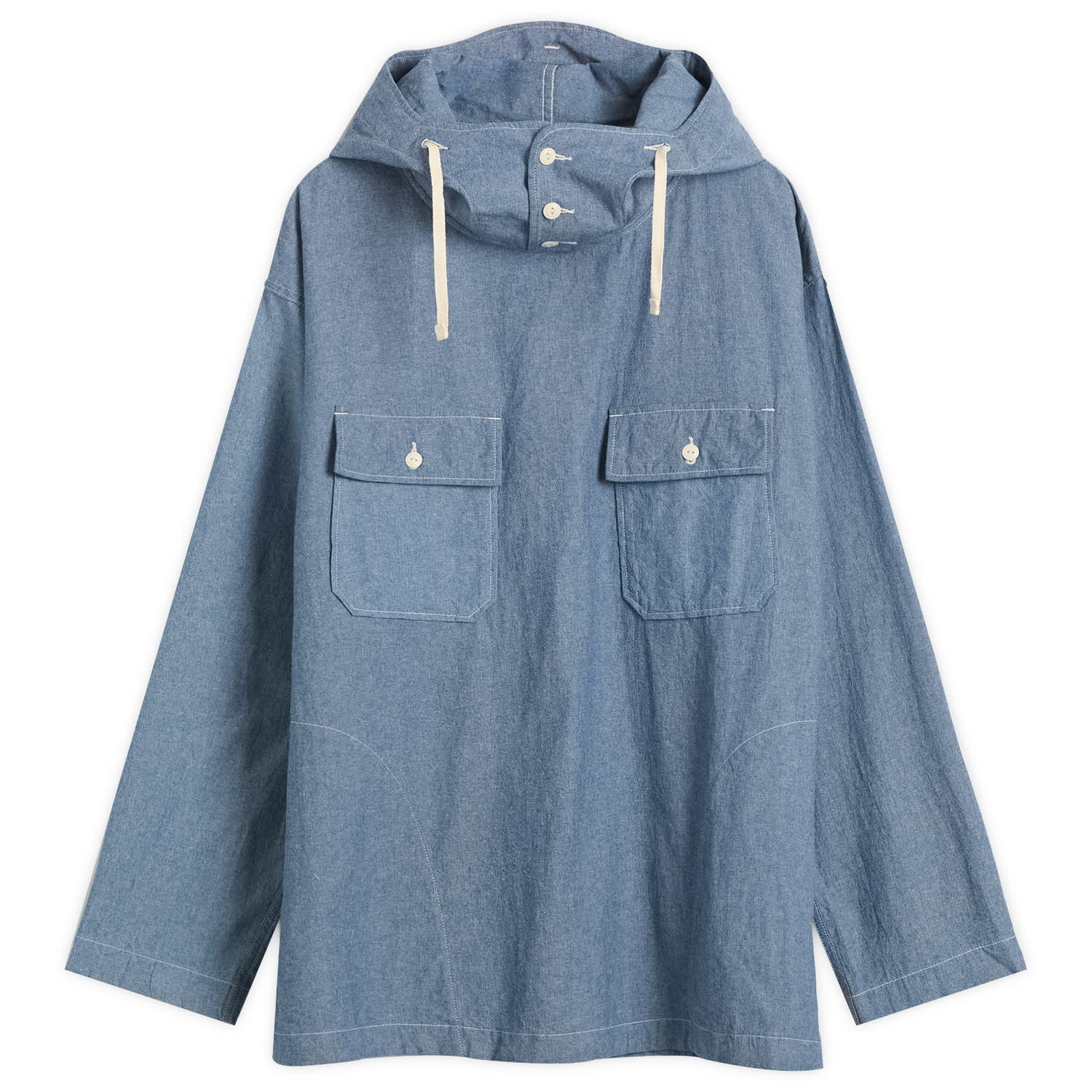 Košeľa Engineered Garments Engineered Garments Chambray Cagoule Shirt, Size Small Modrá | 25F1A010-RK025, 0