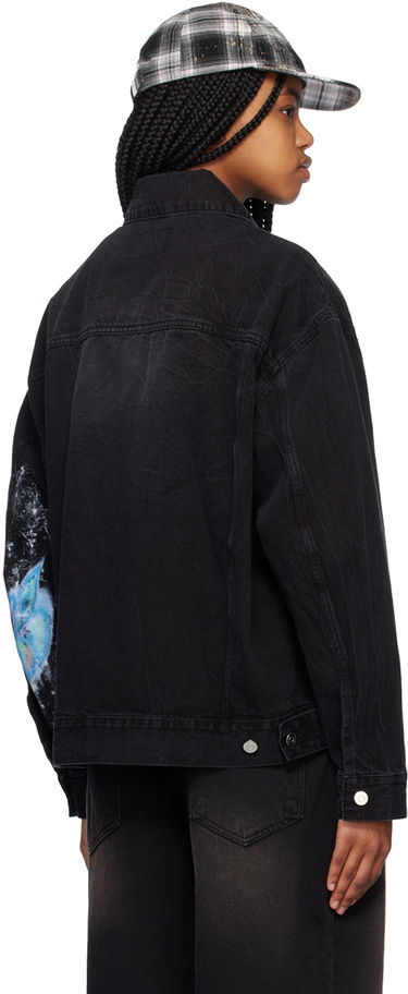 Bunda We11done Graphic Print Denim Jacket Čierna | WD-DJ1-23-317-U-BK, 2