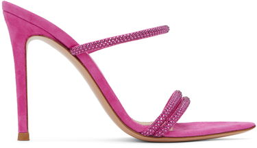 Doplnky Gianvito Rossi Gianvito Rossi Cannes Crystal-Embellished Suede Heeled Sandals Ružová | G16090.15RIC.CAM, 0
