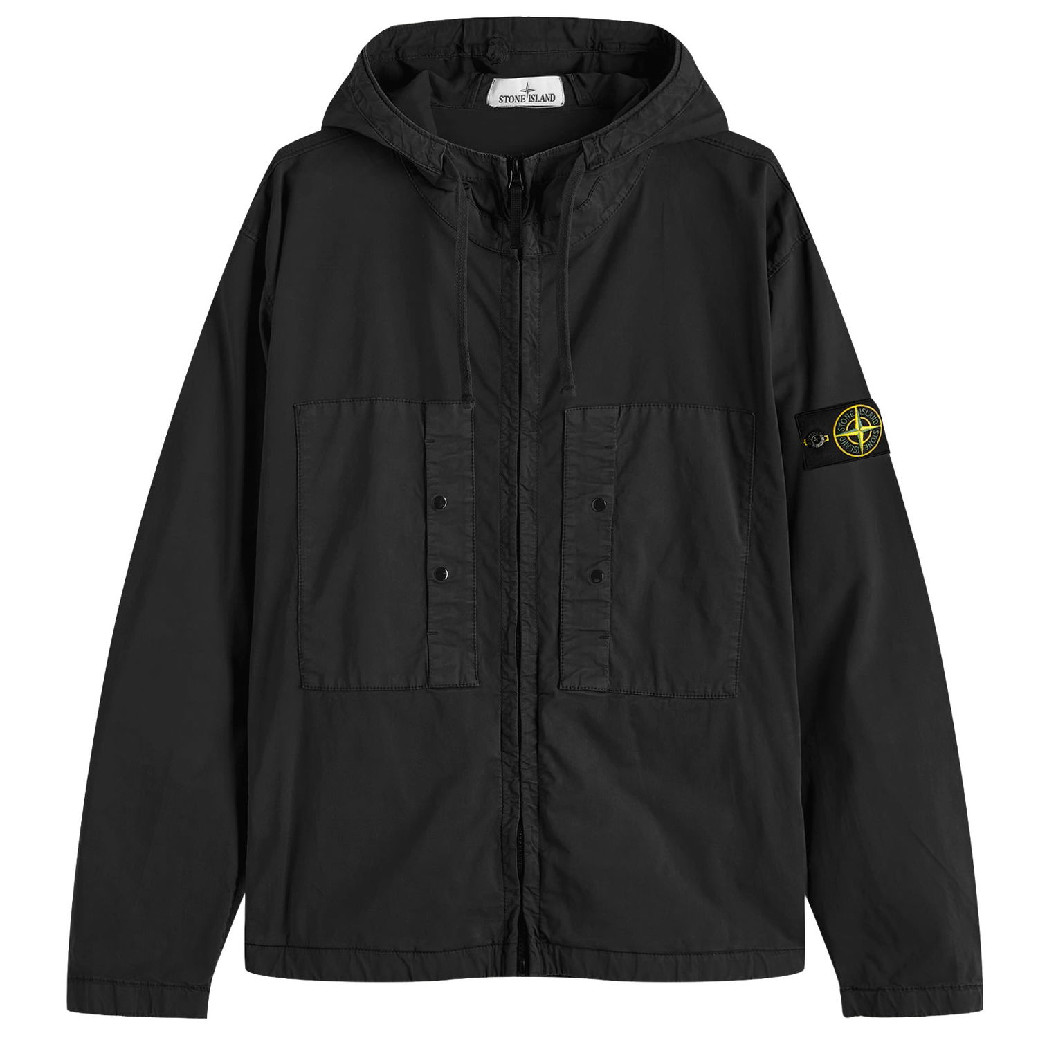 Vetrovka Stone Island Stone Island Supima Cotton Twill Stretch-TC Hooded Jacket, Size Large Čierna | K1S154100091-V0029, 1