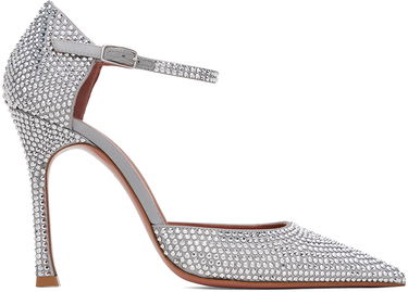 Tenisky a topánky Amina Muaddi Crystal Embellished Slingback Pumps Šedá | VITTORIA PUMP SR SATIN, 0