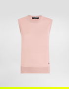 Dolce & Gabbana Women's Wool Tank Top with DG Logo Embroidery