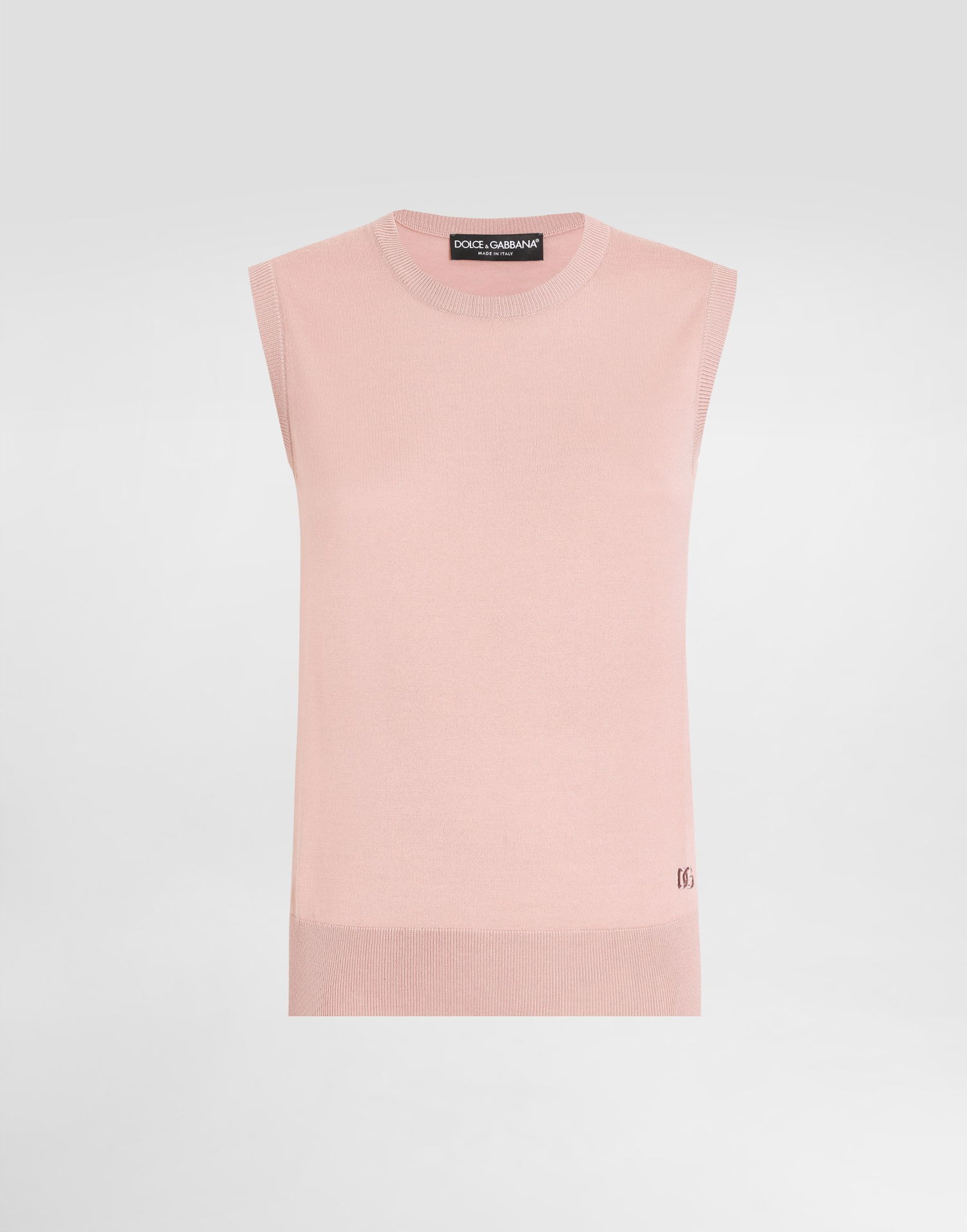 Tielko Dolce & Gabbana Dolce & Gabbana Women's Wool Tank Top with DG Logo Embroidery Ružová | FXT02ZJCVXFF0473, 0