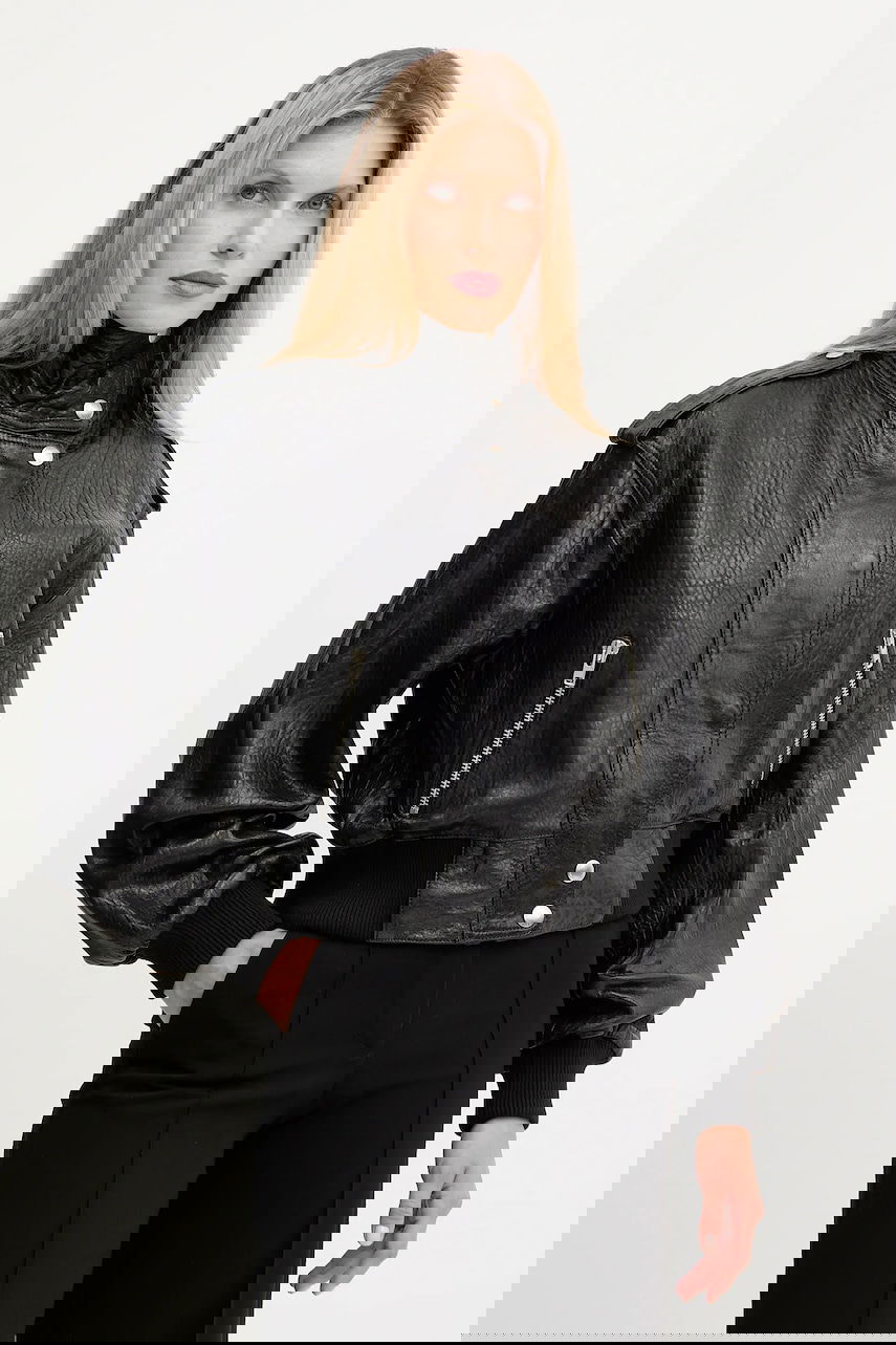 Bomber bunda STAND STUDIO Stand Studio Ciara Oversized Leather Bomber Jacket Čierna | 66526.7970, 0
