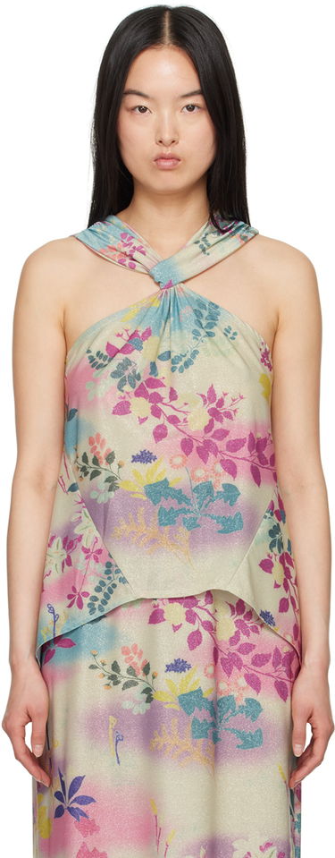 Tielko Anna Sui Atlantis Garden Print Halter Neck Tank Top Rôznofarebný | 424B20, 0