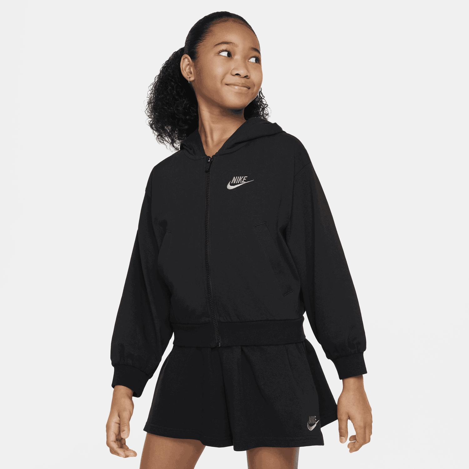 Mikina Nike Sportswear Full-Zip Hoodie Čierna | FN8595-010, 0