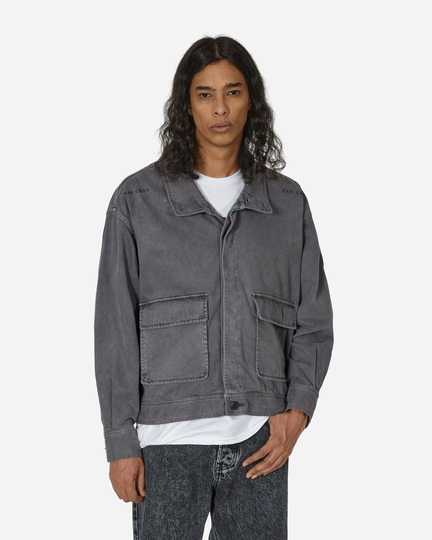 Bunda Cav Empt Overdye Brushed Cotton Button Jacket Charcoal Šedá | CES25JK12 CHCL, 1