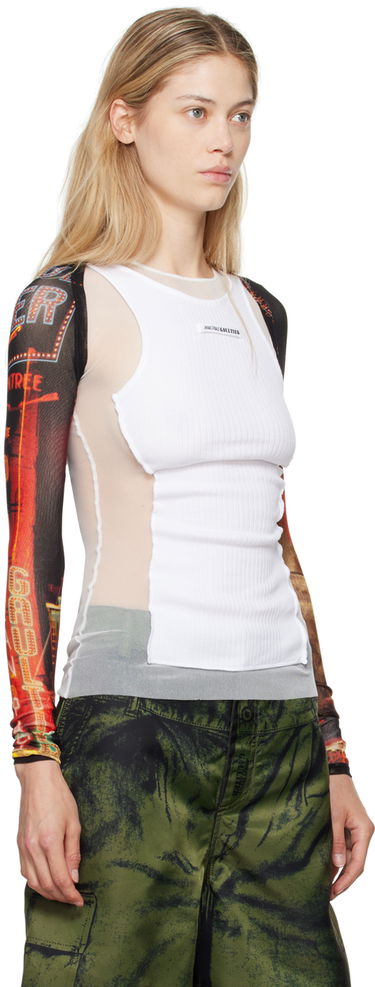 Tielko Jean Paul Gaultier Jean Paul Gaultier 'The Pigalle' Printed Mesh Sleeves Biela | 24/30-F-TO207-T552-00301550, 1