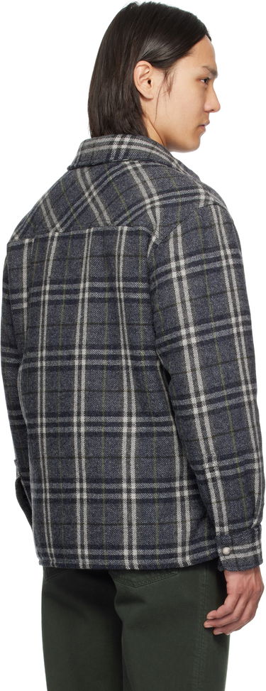 Košeľa Burberry Burberry Check Wool Overshirt Modrá | 8102224, 2