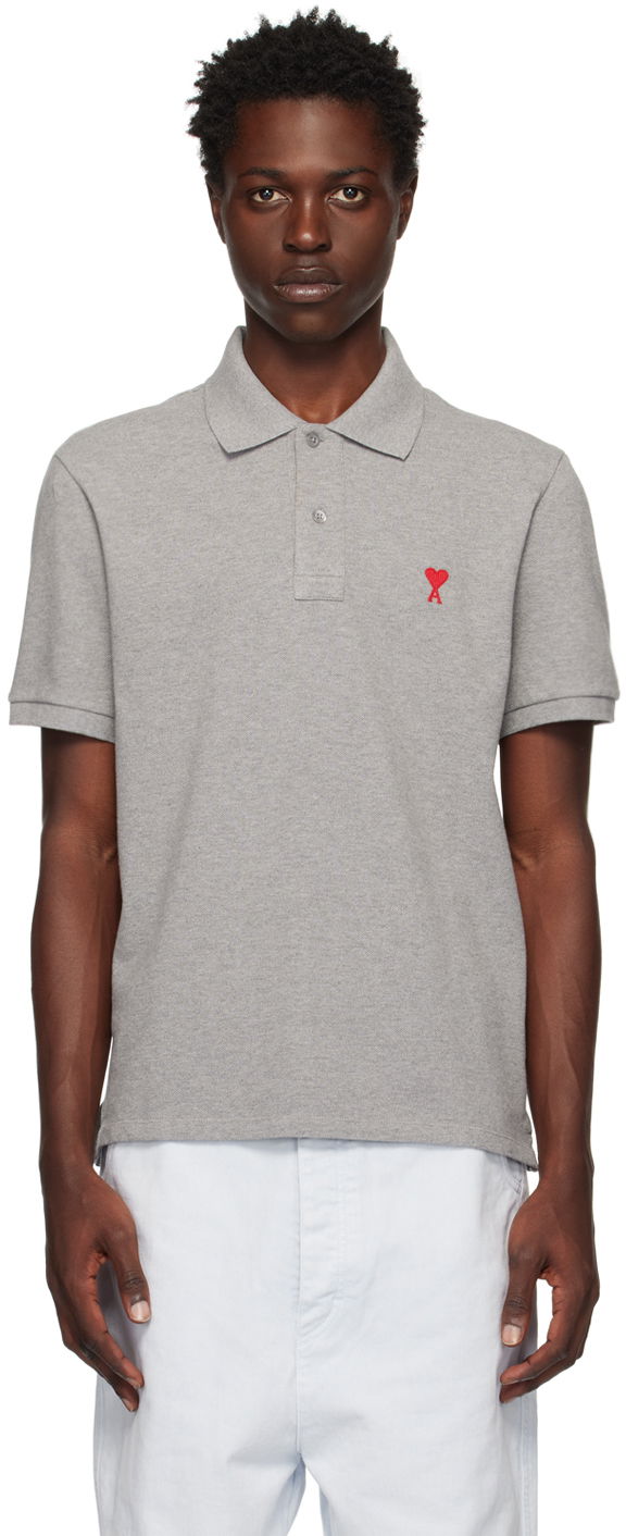 Polo tričko AMI Polo Tee Šedá | HPL001.760, 0
