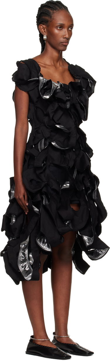 Šaty Yohji Yamamoto YOHJI YAMAMOTO Cut-Out Midi Dress Čierna | FP-D12-831, 1